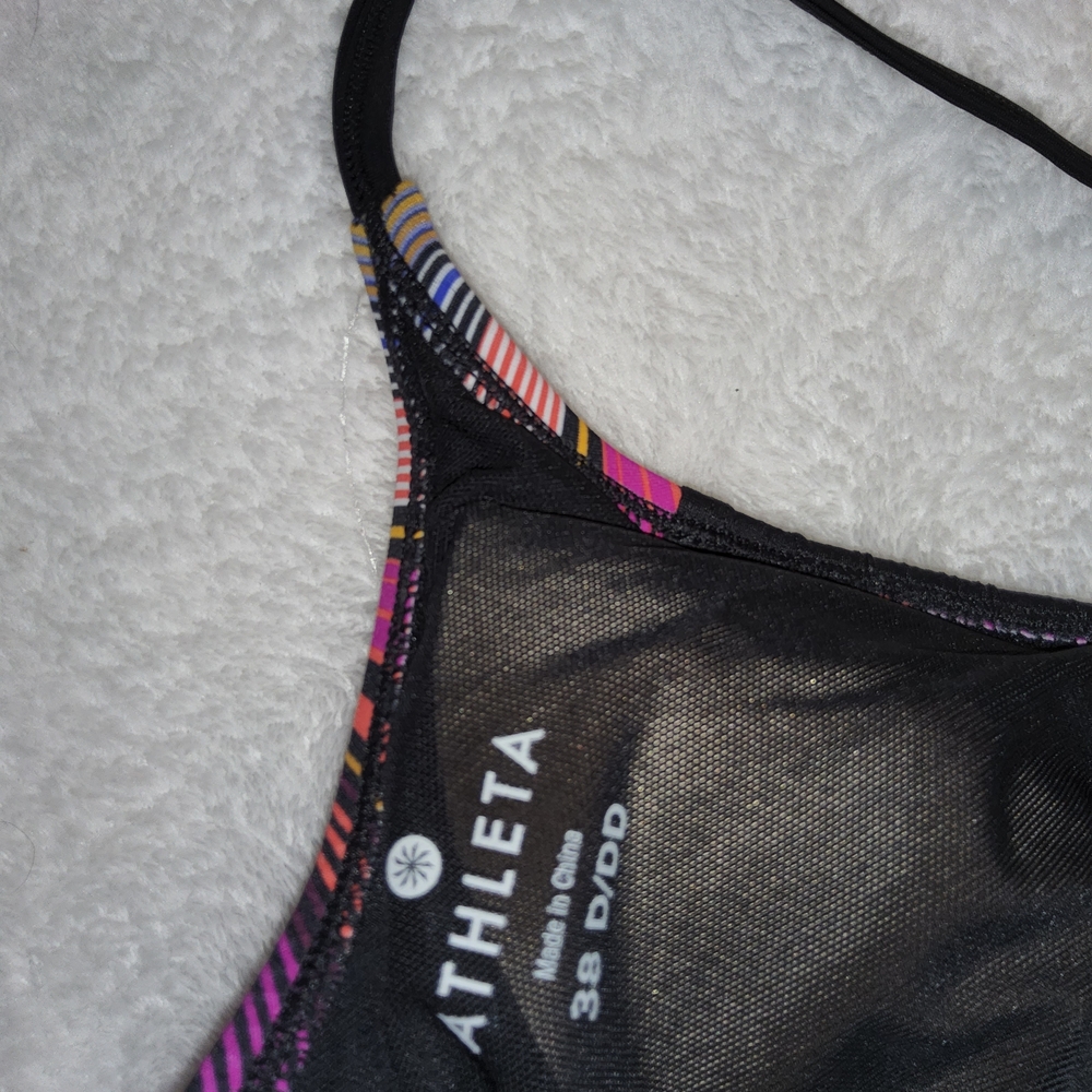Athleta Black Swim Tank with Attached Multicolor Bralet - Picture 3 of 3